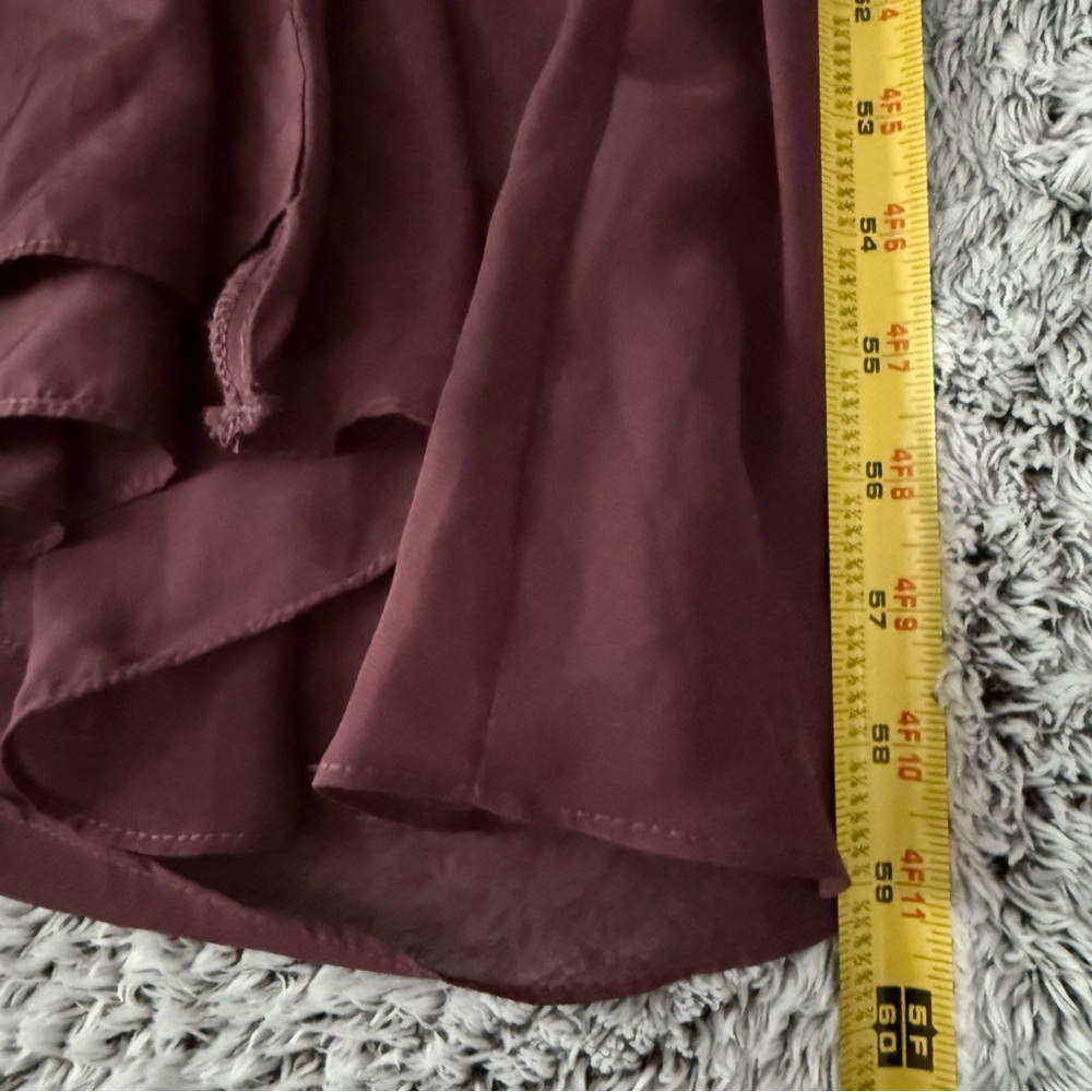 Azazie Maive One Shoulder Sangria Chiffon Dress Size 4 - Picture 8 of 16